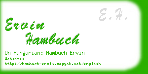 ervin hambuch business card